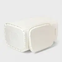 Плетёная корзина для белья с крышкой "Лён" 75л 43&times;32&times;60см, цвет белый