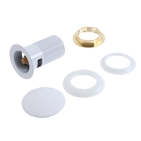 Донный клапан ZEIN engr, большая кнопка, без перелива, нержавеющая сталь, белый