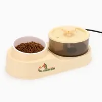 Фонтан для животных с миской, 34&times;17.5&times;11.5 см, бежевый