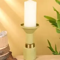 Подсвечник на 1 свечу текстурный &laquo;Оливковый&raquo;, 10.5&times;10.5&times;19.5 см