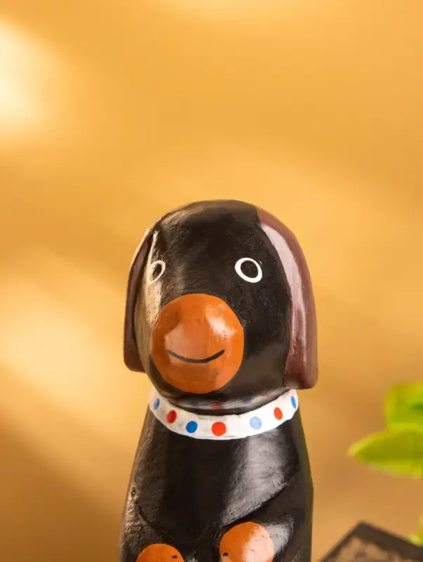 Сувенир &laquo;Щенок сидячий&raquo;, 5&times;7&times;15 см, дерево, чёрный