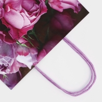 Пакет крафт &laquo;Пионы&raquo;, 22 х 12 х 27 см, 1 шт