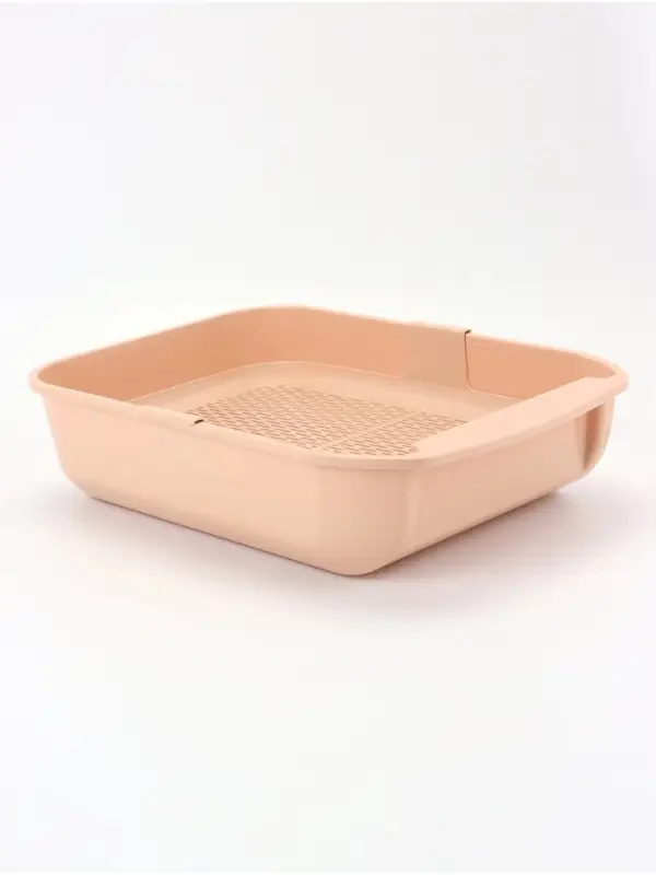 Туалет для кошек Марсель глубокий с сеткой 50*34,5*12см (полипропилен) бежевый