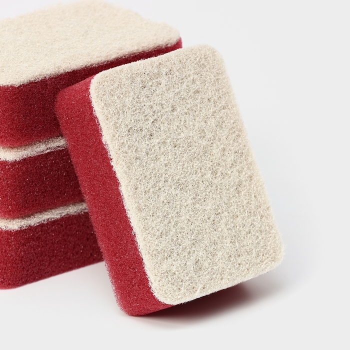 Губка для посуды с ионами серебра Raccoon, 4 шт, 9,5&times;6,5&times;3 см