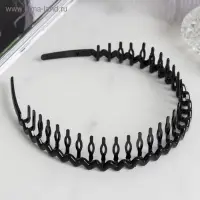 Ободок для волос &laquo;Бриошь&raquo;, зигзаг гребень, 2.5 см, чёрный