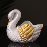 Кашпо "Лебедь" 9х10х6 см, перламутр