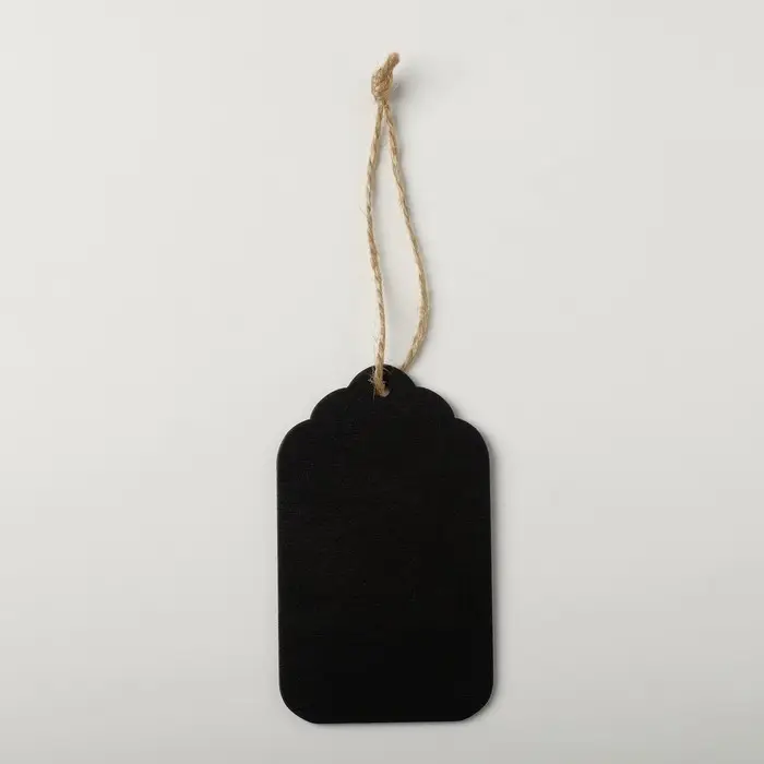 Меловой ценник &laquo;Бирка&raquo; 10&times;6, на верёвке, прямоугольник ступенька, (фасовка 10 шт.), цвет чёрный