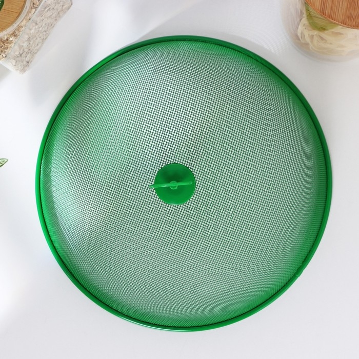 Крышка-сетка для продуктов Доляна &laquo;Вкус&raquo;, d=30 см, зелёная