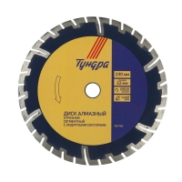 Диск алмазный отрезной ТУНДРА, сегментный с защитными секторами, сухой рез, 230&times;22 мм