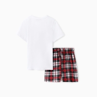 Пижама женская (футболка и шорты) KAFTAN Сhristmas time размер 52-54