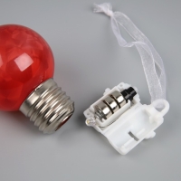 Елочный шар &laquo;Зимний узор красный&raquo; d=5 см, 1 LED, AG13x3 (в комплекте), свечение тёплое белое