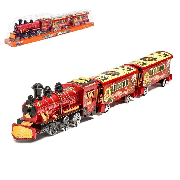 Паровоз инерционный «Классический» с вагонами, цвета МИКС Паровоз инерционный «Классический» с вагонами, цвета МИКС