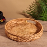 Поднос круглый 30х5 см, ротанг