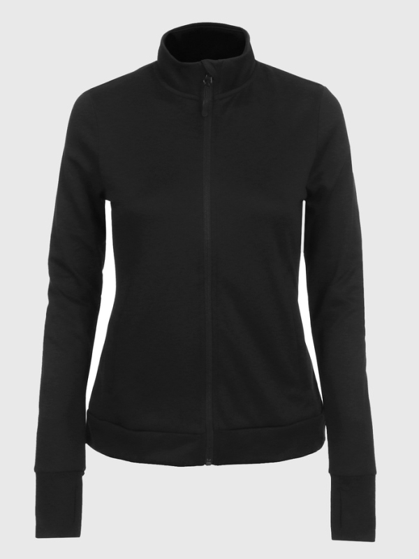 Лонгслив женский Resport, на молнии, р. 48, цвет чёрный, базовый, с длинным рукавом