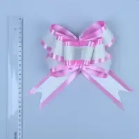 Бант - бабочка №5 &laquo;Фактурная полоса&raquo;, розовый