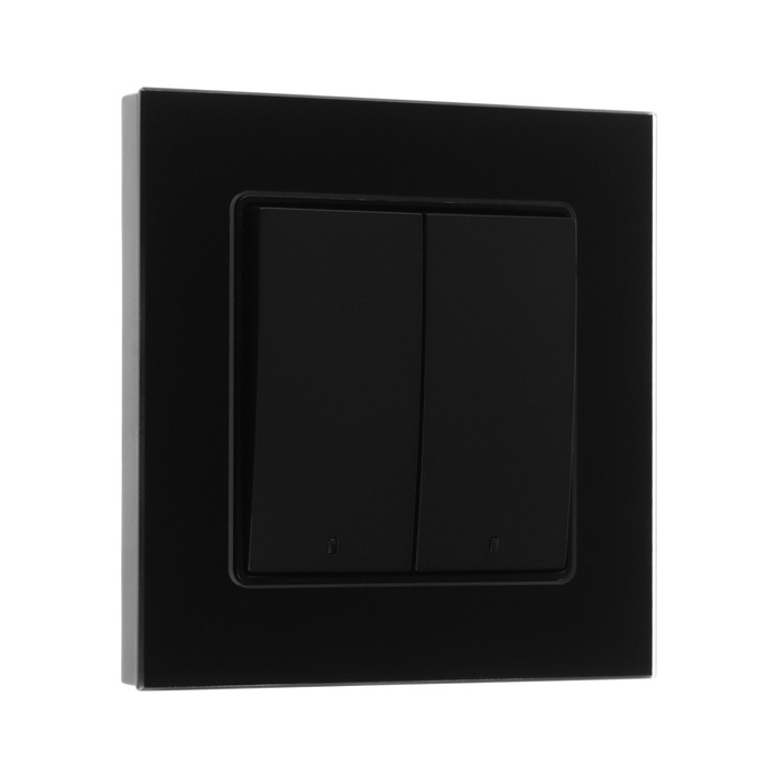 Выключатель TOT Glossy Glass, 10 А, 2 клавиши, с подсветкой, скрытый, стекло, черный Выключатель TOT Glossy Glass, 10 А, 2 клавиши, с подсветкой, скрытый, стекло, черный