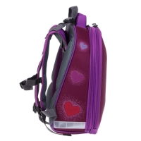 Рюкзак каркасный школьный 38 х 30 х 16 см, эргономичная спинка, Stavia "Котик 3D", сиреневый