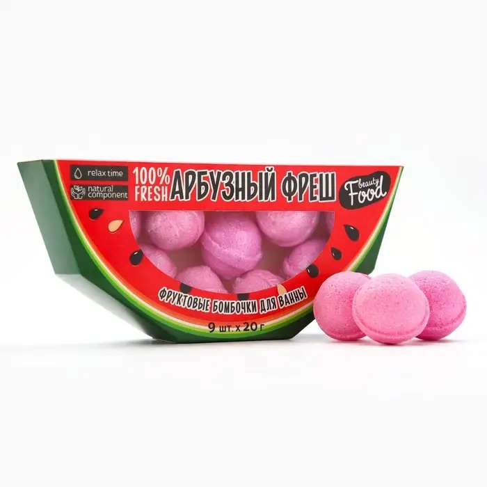 Подарочный набор косметики &laquo;Арбузный фреш&raquo;, бомбочки для ванны, 9 х 20 г, BEAUTY FOOD