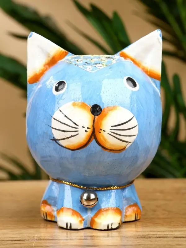 Сувенир "Котик" дерево 8х7х10 см, цв. синий