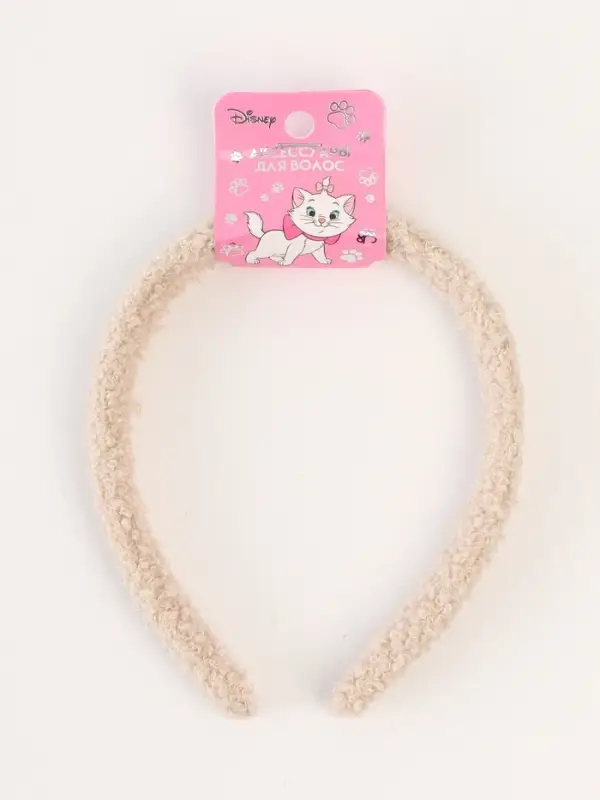 Ободок для волос плюшевый, цвет бежевый, Коты аристократы