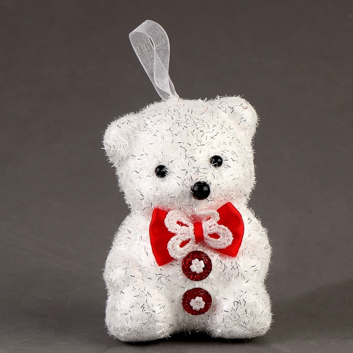 Игрушка из пенопласта &laquo;Блестящий мишка&raquo; с бантиком, 10 см, набор 3 шт