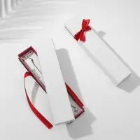 Набор коробочек под браслет/цепочку/часы 6шт. "Лента", 21*4, цв бело-бордовый  (5050517)