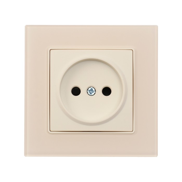 Розетка одноместная TOT Matte Glass, 10 А, скрытая, без з/к, стекло, бежевая Розетка одноместная TOT Matte Glass, 10 А, скрытая, без з/к, стекло, бежевая