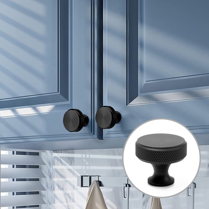 Ручка кнопка CAPPIO PK323, d=30 мм, цвет черный