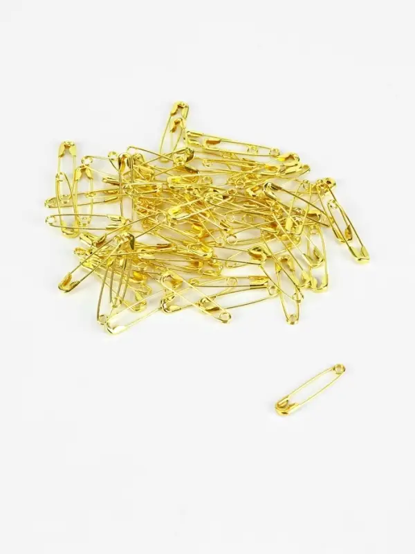 Булавки английские, 19 мм, 80 шт., цвет золотой