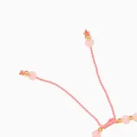 Браслет, длина 16 см, цв. розовый, золотой