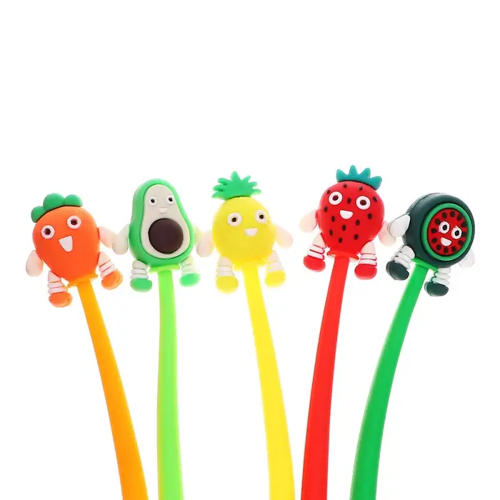 Ручка - прикол гелевая &laquo;Фрукты&raquo;, синий стержень, МИКС