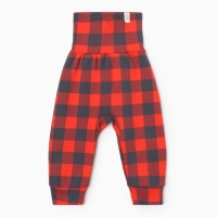 Костюм: джемпер и брюки Крошка Я "Клеточка", рост 68-74 см, красный