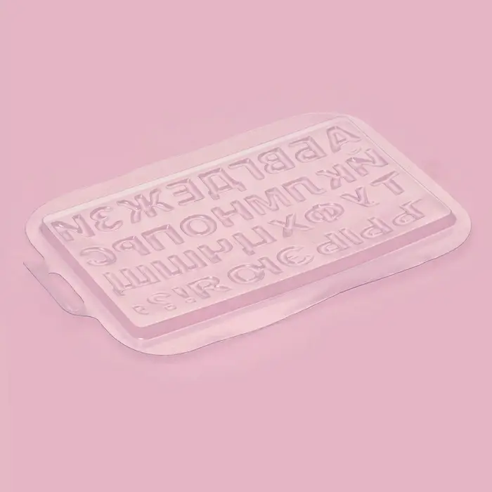 Форма для шоколада &laquo;Алфавит&raquo;, 21.5&times;14.4 см, 31 ячейка, пластик, прозрачная