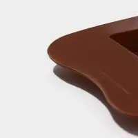 Форма для шоколада Доляна &laquo;Мини-десерт&raquo;, силикон, 22&times;11 см, 3 ячейки (5&times;7.5 см), коричневая