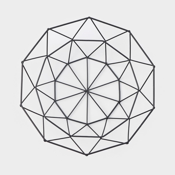 Фруктовница Доляна &laquo;Геометрия&raquo;, 26&times;26&times;8 см, цвет чёрный