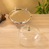 Тортовница со стеклянной крышкой "Звёзды" алюминий 21х21х23 см