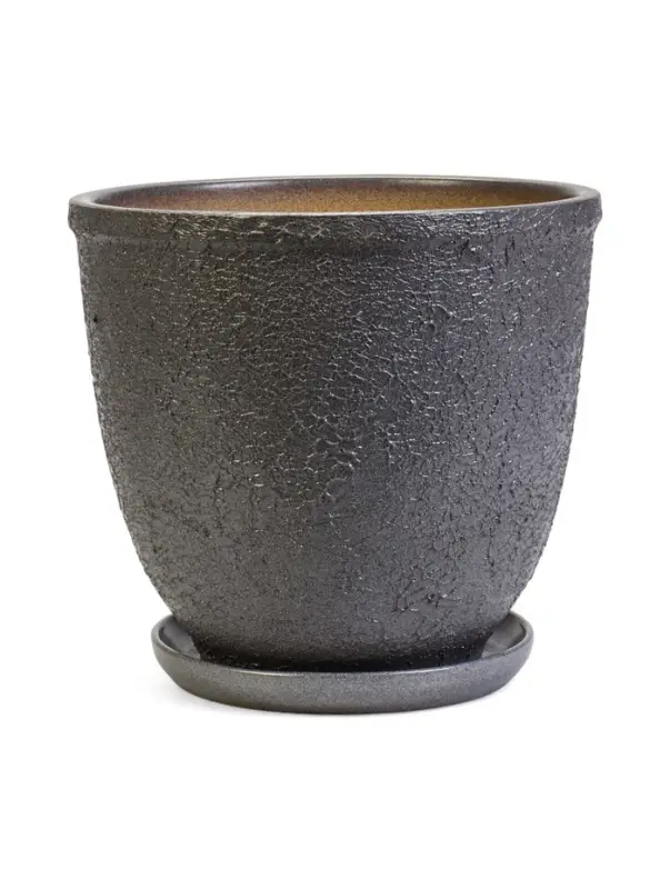 Горшок цветочный с поддоном 7,5 л, керамика "Шагрень" (М)
