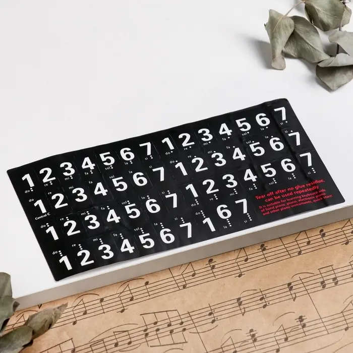 Наклейки на клавиши пианино 2.4&times;1.4 см, 88 клавиш