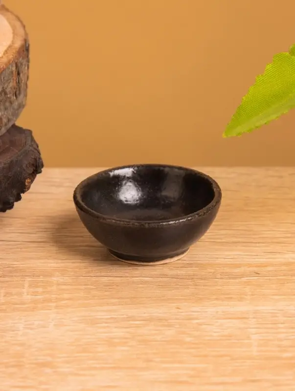 Соусник, 4.5&times;4.5&times;2 см, керамика, чёрный матовый