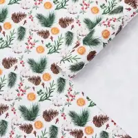 Бумага упаковочная крафтовая &laquo;Шишки и хлопок&raquo;, 50 х 70 см