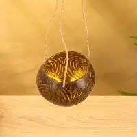 Подсвечник подвесной из кокоса, 9-12 см, коричневый