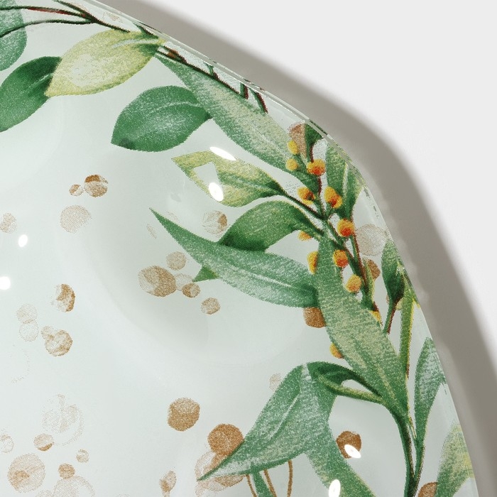 Подставка стеклянная для яиц Доляна &laquo;Птичка&raquo;, 8 ячеек, 22&times;22 см