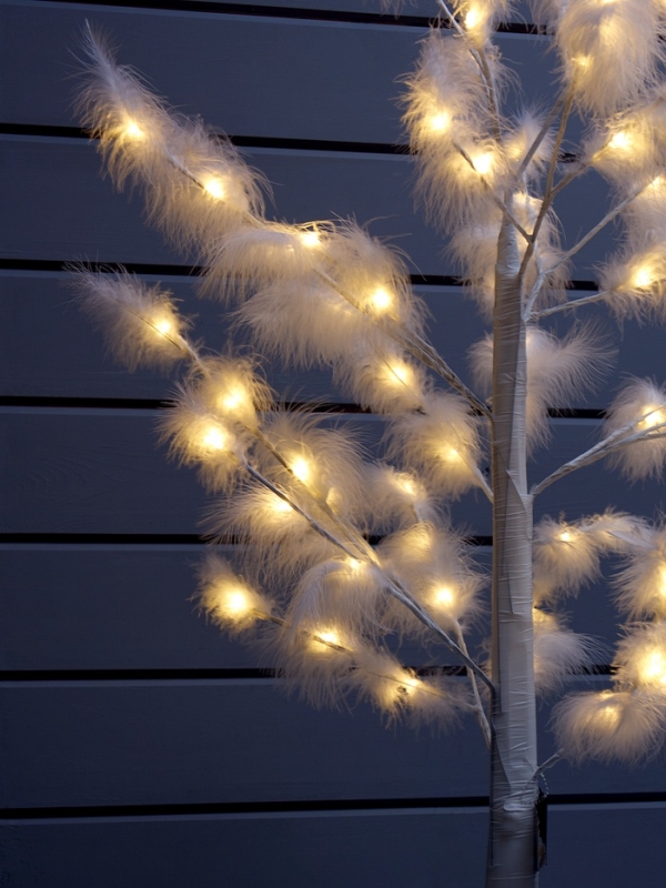 Светодиодное дерево &laquo;Перья&raquo; 1.5 м, 300 LED, постоянное свечение, 220 В, свечение тёплое белое