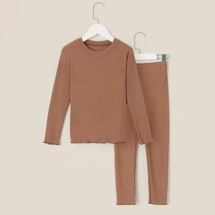 Пижама детская SL HOME р 34 (122-128), кофейный