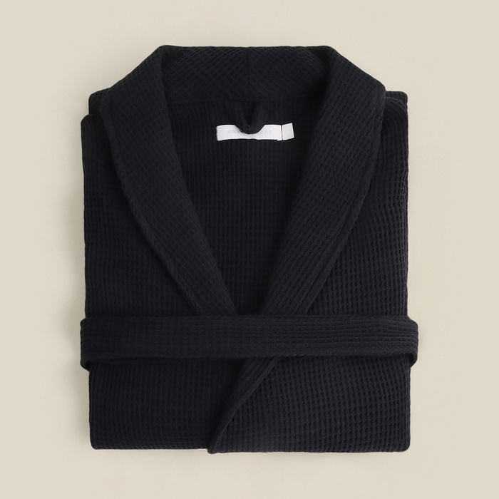 Халат вафельный мужской SL HOME: Basic "Дарк Маре", размер M, 100% хлопок, 300 г/м2