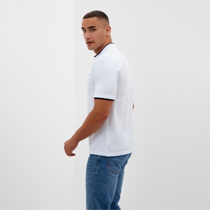 Футболка (поло) мужская MINAKU REGULAR FIT: цвет белый, р-р 42