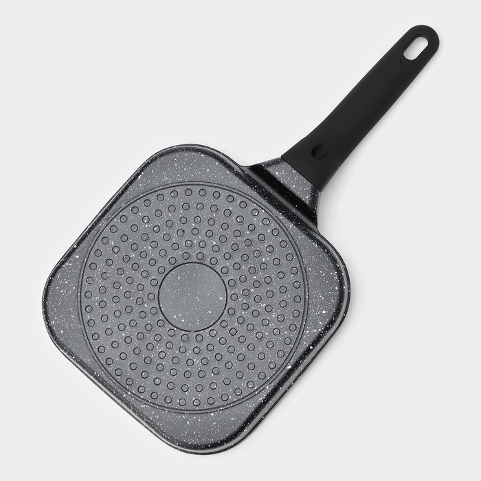 Сковорода гриль Доляна &laquo;Моно&raquo;, d=18 см, индукция, цвет темный мрамор