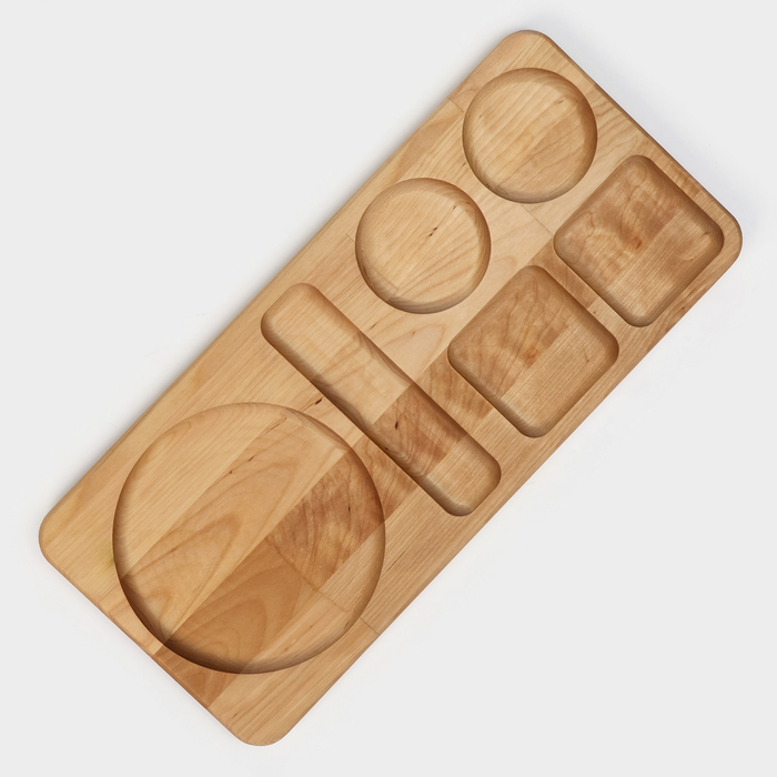 Поднос-подставка Adelica «Чайная станция», на 2 персоны, с потайными ручками, 40×18×1,8 см, берёза Поднос-подставка Adelica «Чайная станция», на 2 персоны, с потайными ручками, 40×18×1,8 см, берёза