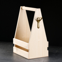 Ящик для пива 22,5х15,5х33 см под 6 бутылок, натуральный Ящик для пива 22,5х15,5х33 см под 6 бутылок, натуральный