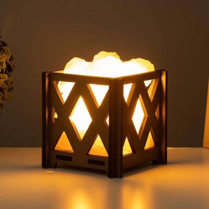 Соляной светильник с диммером Соляной светильник с диммером "Корзина. Ромб" малый 1,4 кг, 15Вт, 15х12х12 см